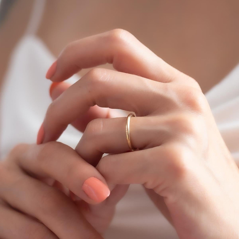 9K Gold 2mm Classic Wedding Band 1