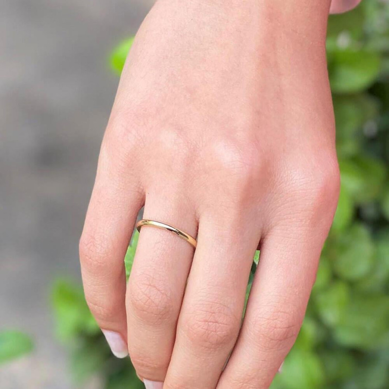 9K Gold 2mm Classic Wedding Band 3