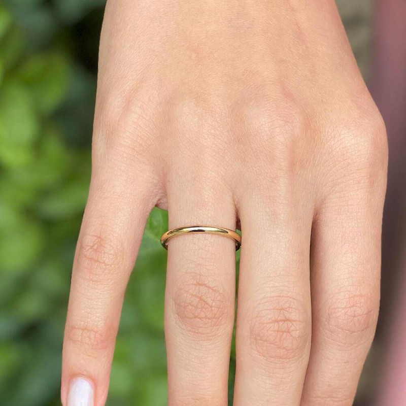 9K Gold 2mm Classic Wedding Band 4