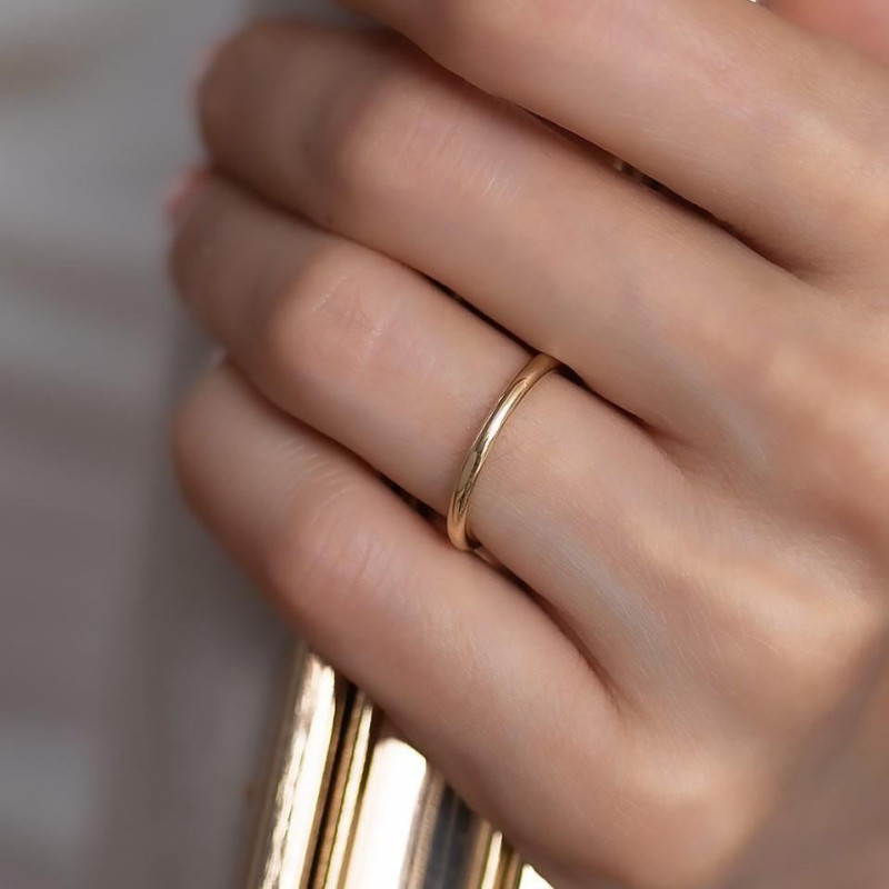 9K Gold 2mm Classic Wedding Band 5