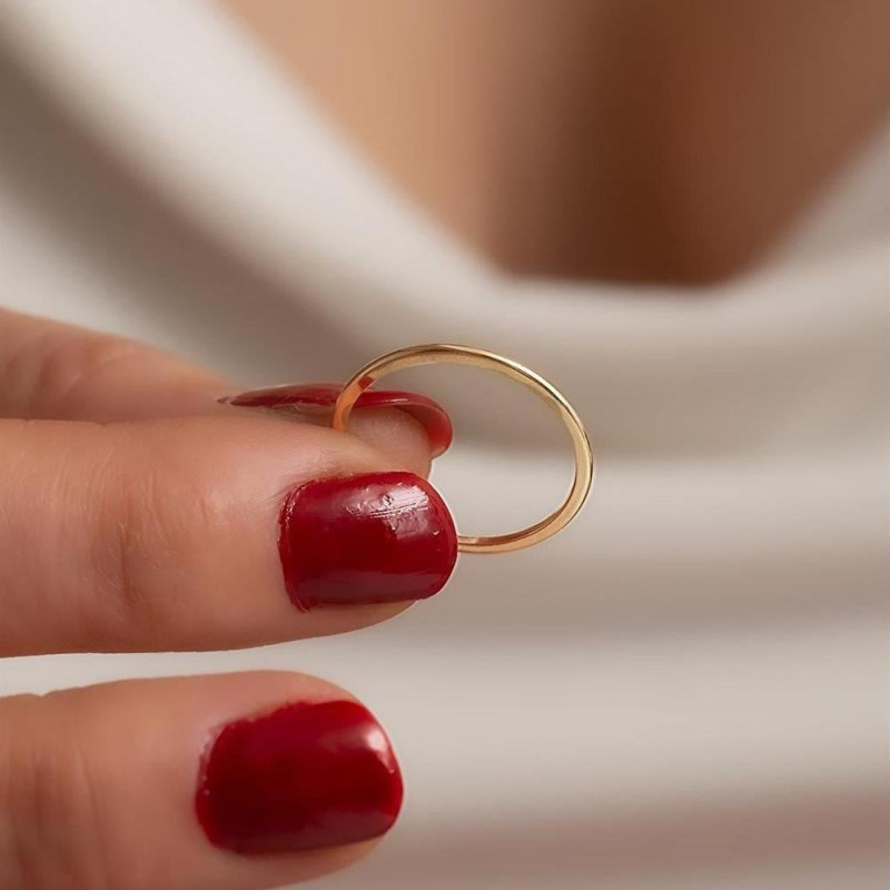 9K Gold 1mm Classic Wedding Band