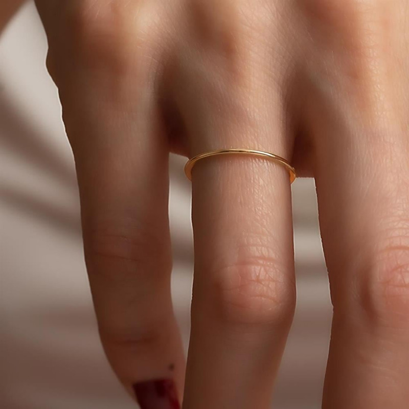 9K Gold 1mm Classic Wedding Band 5