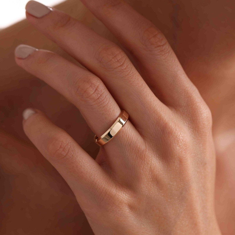 9K 4mm Gold Band Ring 4