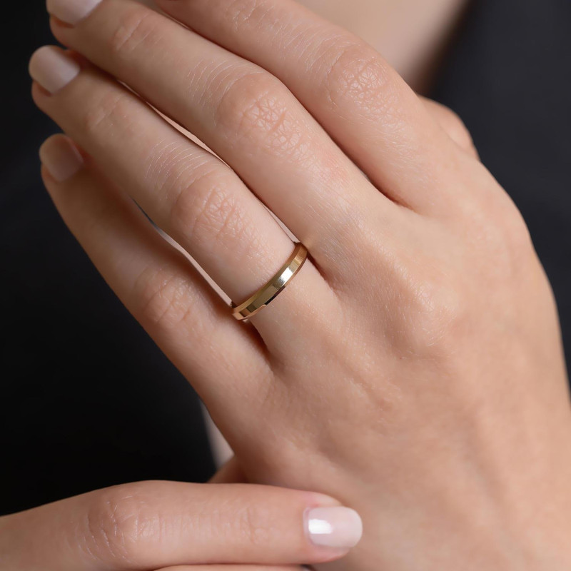9K Gold 3mm Band Ring 3