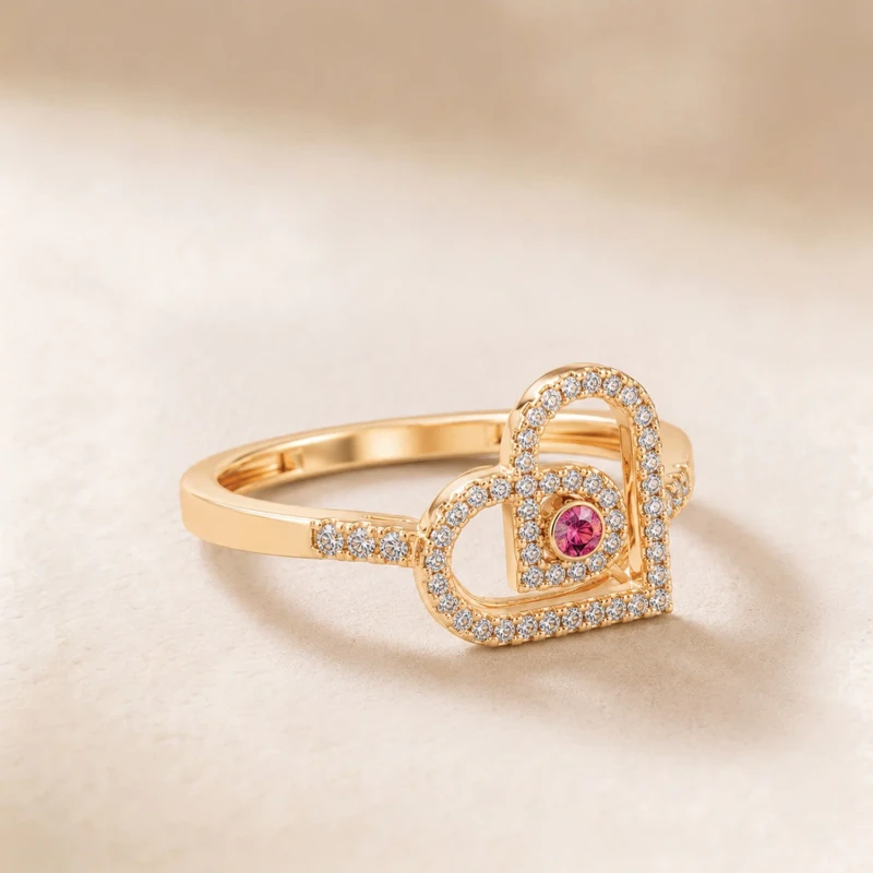 9K Gold Love Ring 5