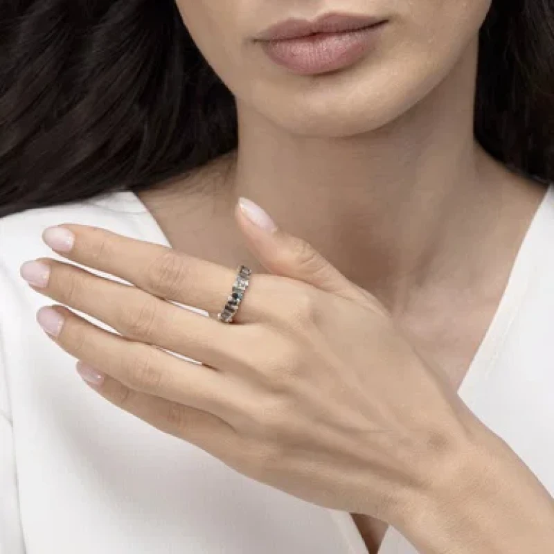 9K Gold Half Band Sparkle Ring 2