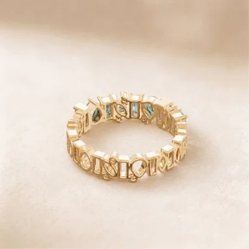 9K Gold Half Band Sparkle Ring 7