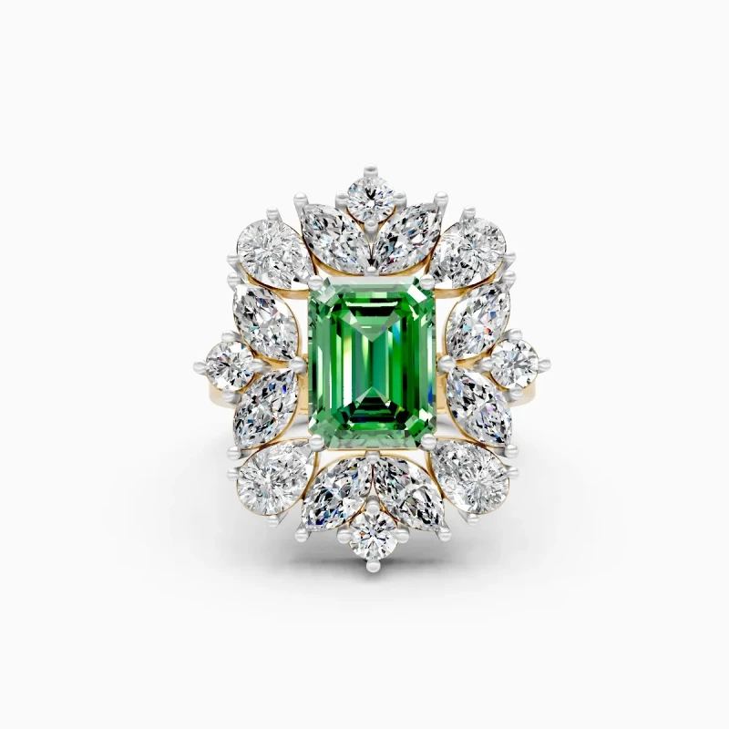 9K Luxury Green Emerald Ring 3