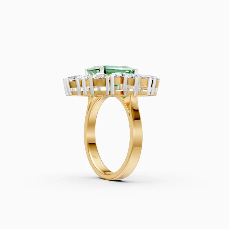 9K Luxury Green Emerald Ring 6