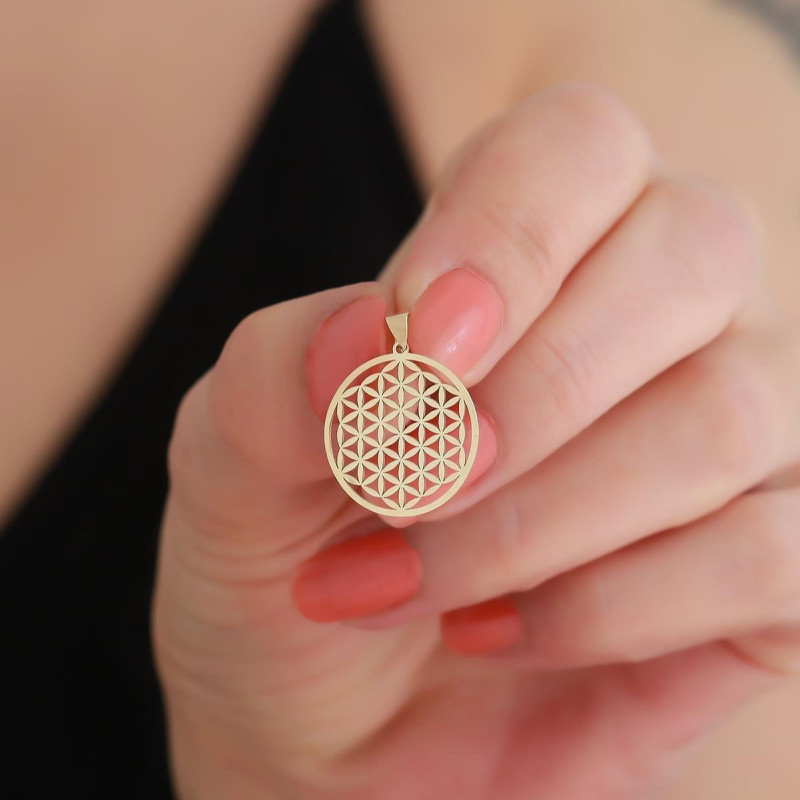 9K Gold Flower of Life Pendant 1