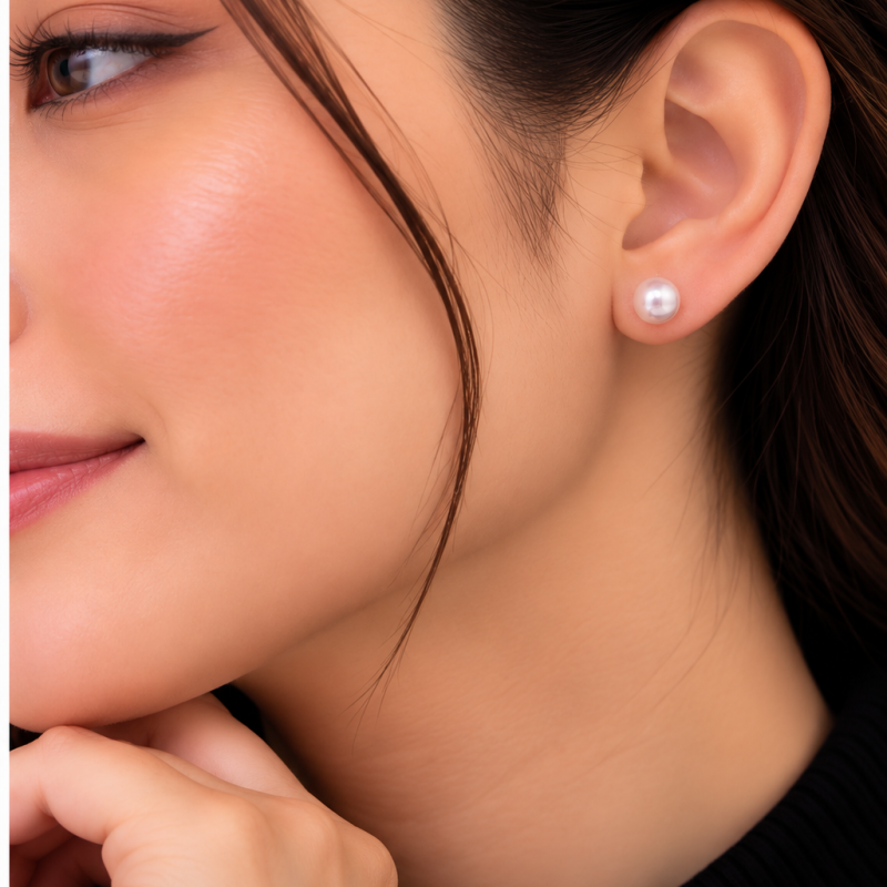 9K Pearl Stud Earrings