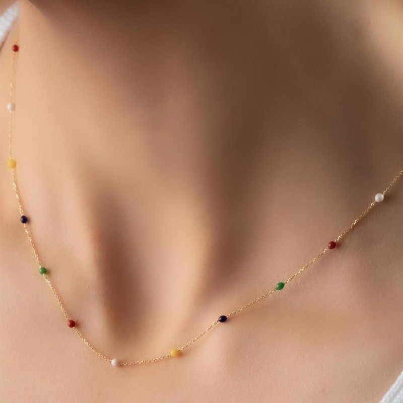 9K Gold Colored Ball Necklace 1