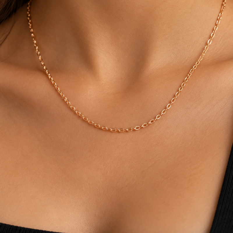 9K Gold Cable Chain Necklace