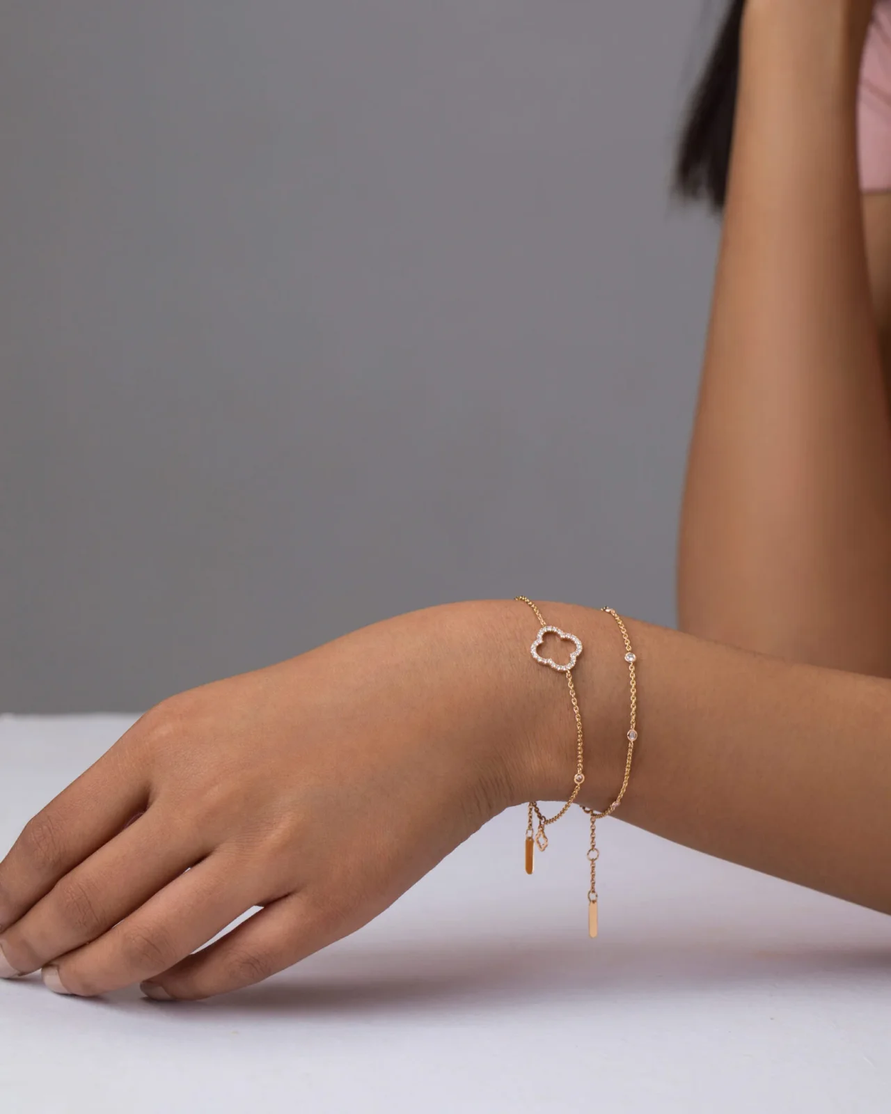 9K Gold Diamond Yard Bracelet 2