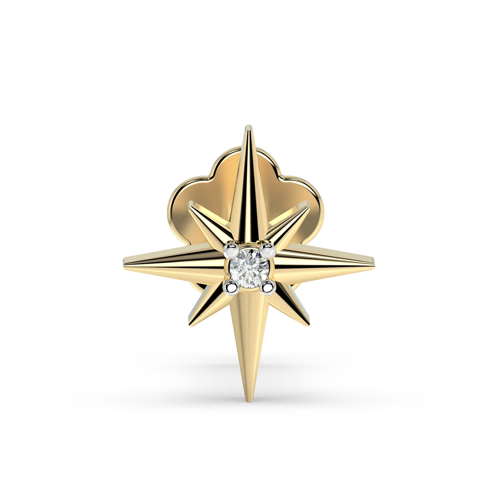 9K Gold Starburst Diamond Nose Pin