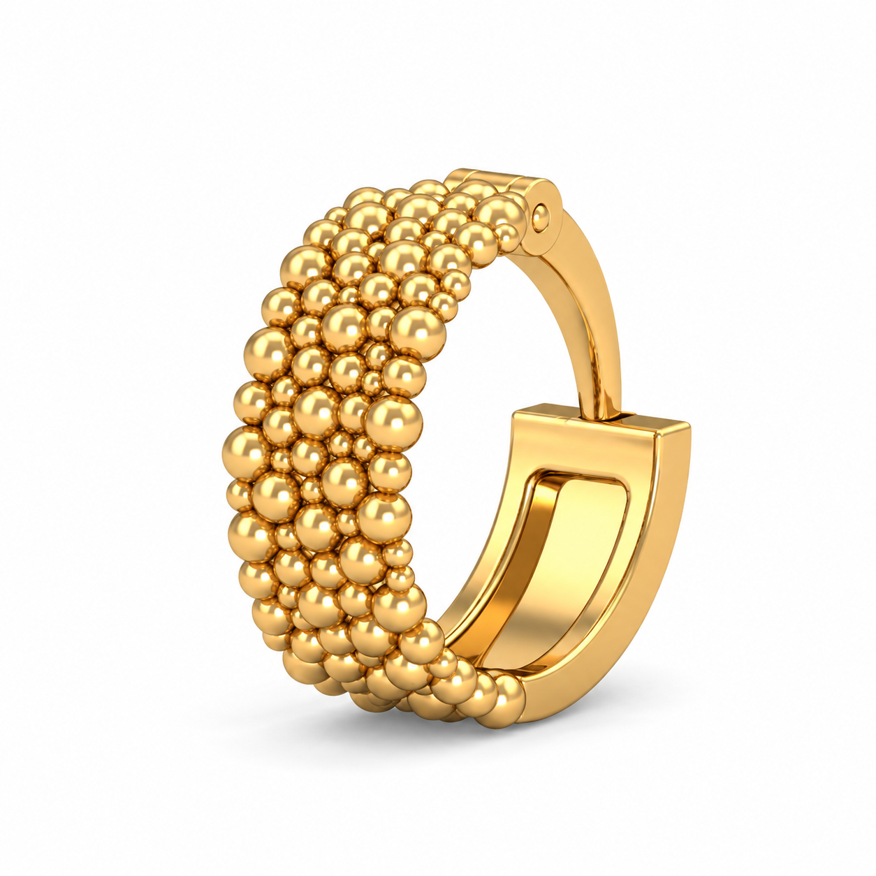 9K Gold Beaded Crescent Hoop Nose Ring
