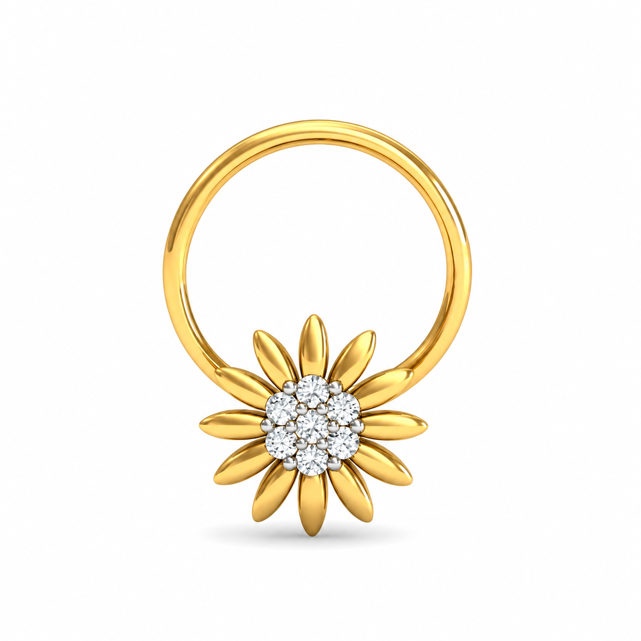 9K Gold Sunflower Nose Stud