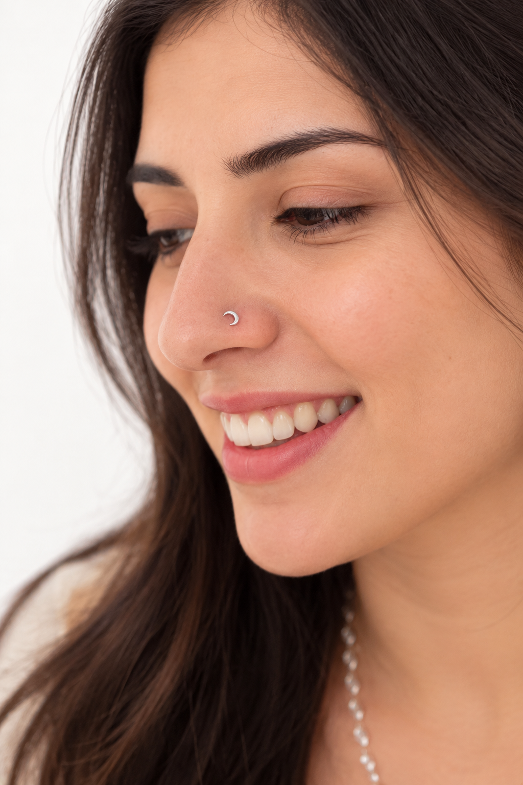 9KT Gold Crescent Moon Nose Stud for Women 1