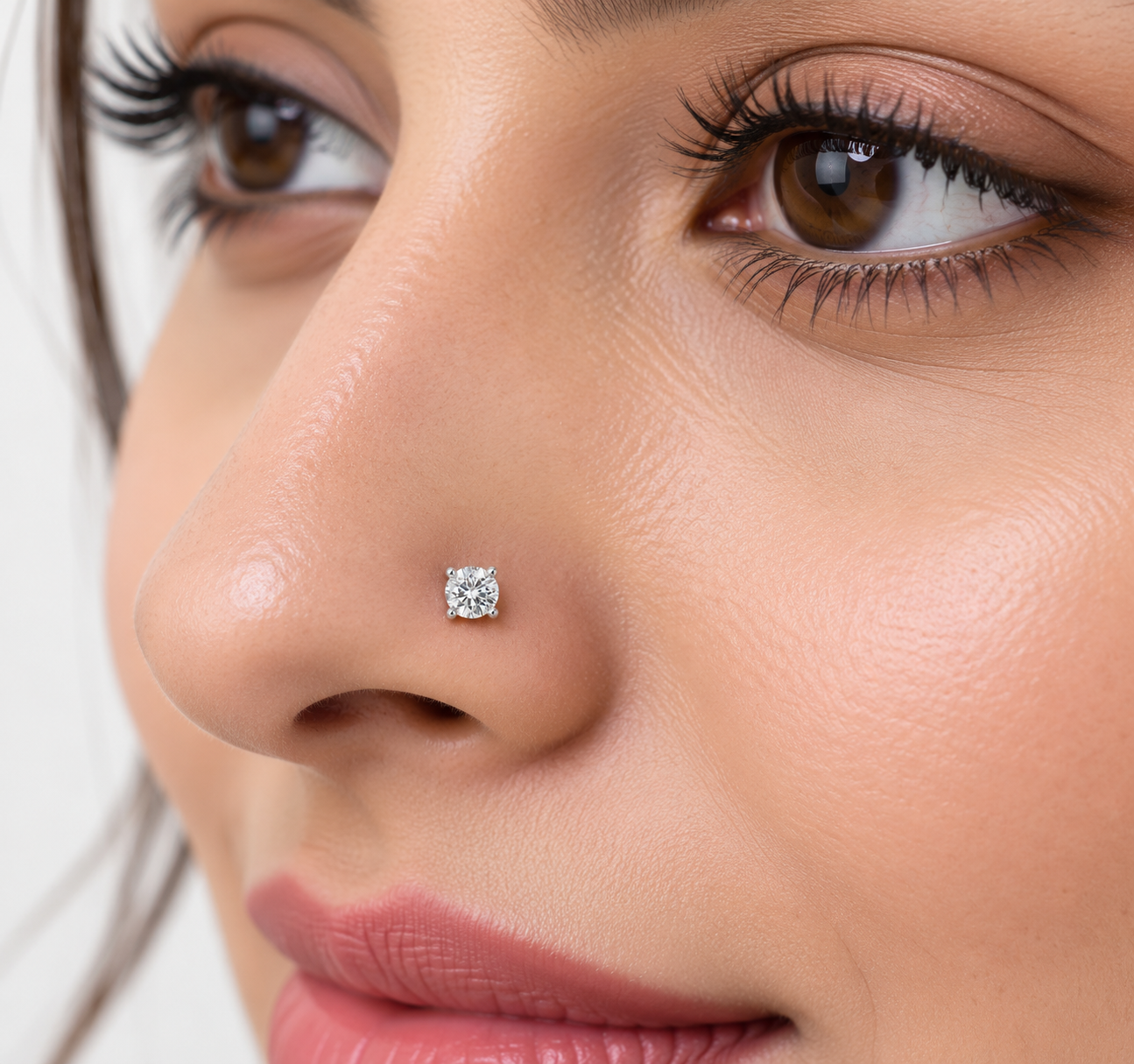 9KT Gold 0.30 CT Diamond Nose Pin for Women